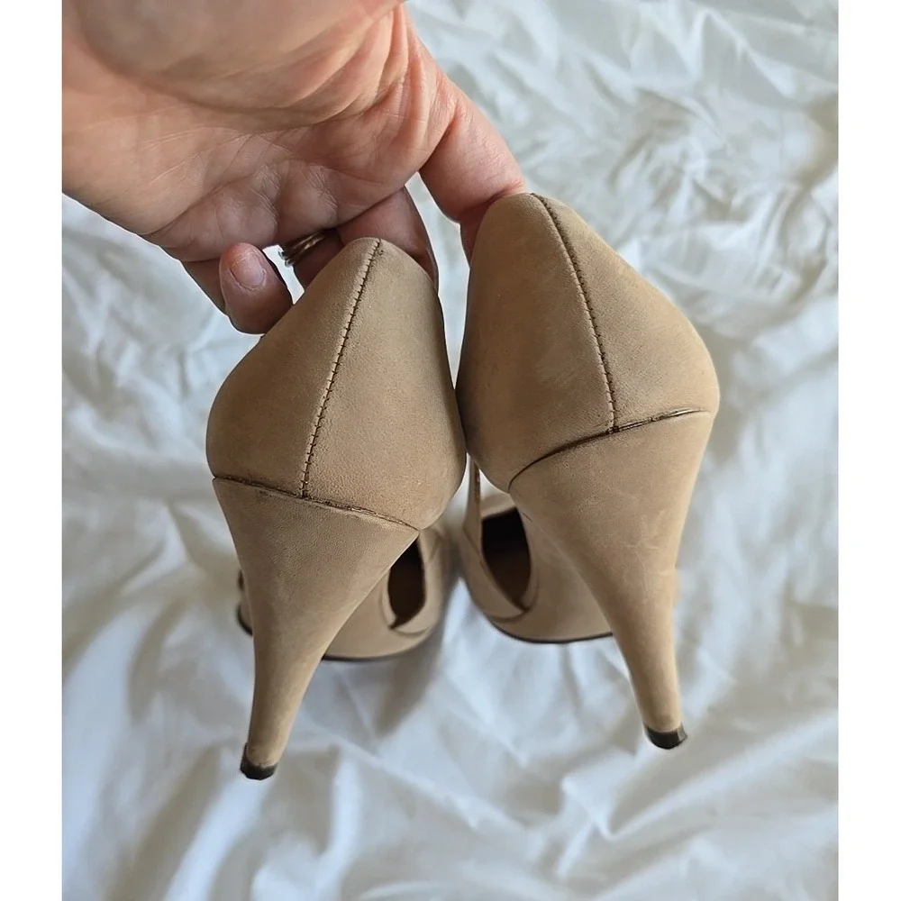 Michael Kors Tan Leather Buckle Round Toe Stiletto Pump High Heels‎ Womans 9M